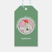 Man in de Maan Moeder Gans Verjaardagsfeestartikel Cadeaulabel (Voorkant)