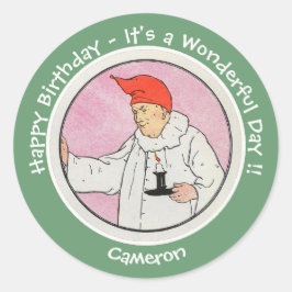 Man in de Maan Moeder Gans Verjaardagsfeestartikel Ronde Sticker