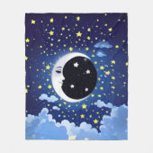 Man in de maan op een sterrenachtergrond fleece deken (Voorkant)