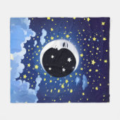 Man in de maan op een sterrenachtergrond fleece deken (Voorkant (Horizontaal))