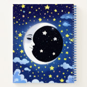 Man in de Maan op een Sterrenachtergrond Journaal Notitieboek (Achterkant)