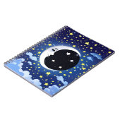 Man in de maan op een sterrenachtergrond notitieboek (Linkerzijde)