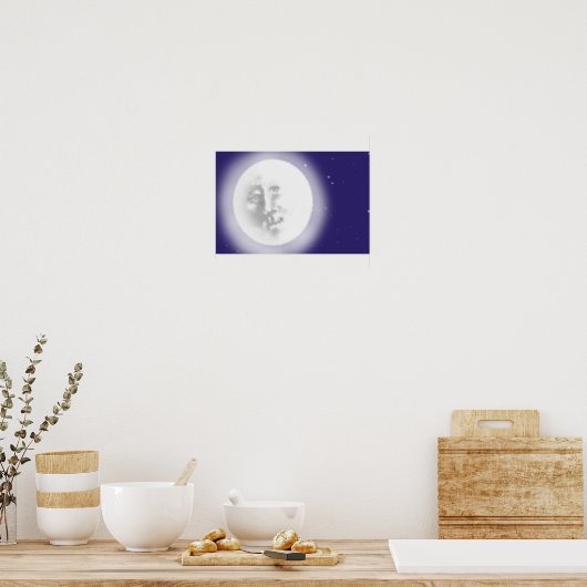 Man in de maan poster (Keuken)