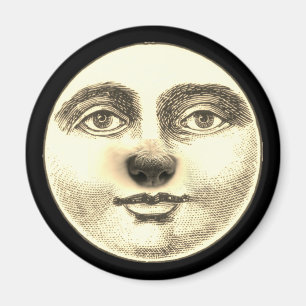 man in de maan puppy hondenneus grillig magneet