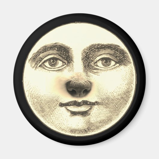  man in de maan puppy hondenneus grillig magneet (Voorkant)