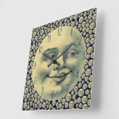  Man in de maan Vierkante Klok (Hoek)