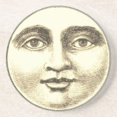  man in de maan vol gezicht bruin sepia goud zandsteen onderzetter