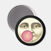  man in de maan vol gezicht roze kauwgom magneet (Voorkant / Achterkant)