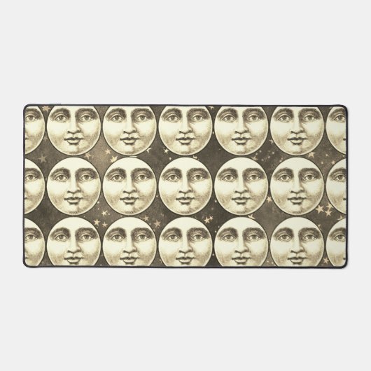 man in de maan vol gezicht sepia goudbruin bureaumat (Voorkant)