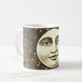  man in de maan vol gezicht sepia goudbruin koffiemok (Voorkant links)