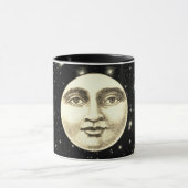 man in de maan vol gezicht zwart sepia mok (Midden)