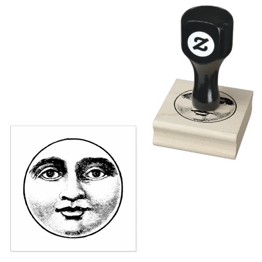 Man in de maanrubberen stempel (Gestempeld)