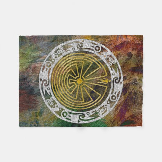 MAN IN DE MAZE-versiering + uw achtergrond Fleece Deken (Voorkant (Horizontaal))