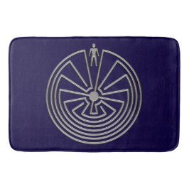 MAN IN DE MAZE zilver + uw achtergrond Badmat