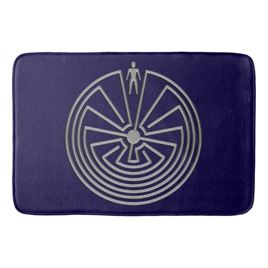 MAN IN DE MAZE zilver + uw achtergrond Badmat (Voorkant)