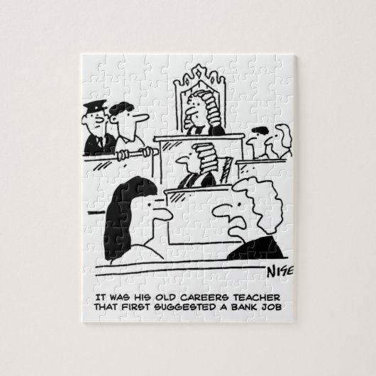 Man in de rechtbank na een bankroet legpuzzel (Verticaal)