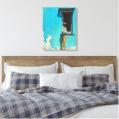 Man in de schaduw - een rustieke Cubaanse scene Canvas Afdruk (Insitu (Slaapkamer))