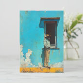 Man in de schaduw - een rustieke Cubaanse scene Kaart (Staand voorkant)