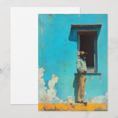 Man in de schaduw - een rustieke Cubaanse scene Kaart (Voorkant / Achterkant)