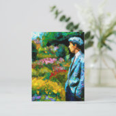 Man in de tuin briefkaart (Staand voorkant)