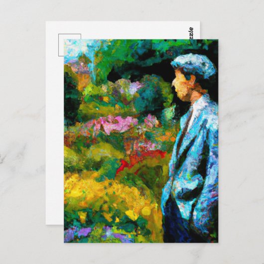 Man in de tuin briefkaart (Voorkant / Achterkant)