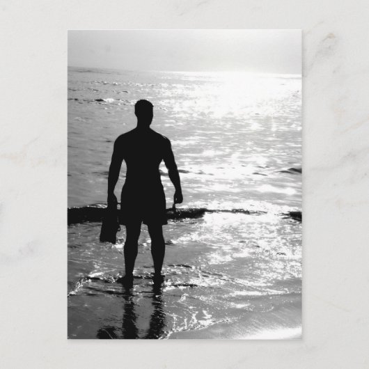 Man in de zonsopgang briefkaart (Voorkant)