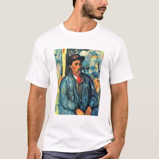 Man in een Blauwe Smock - Paul Cezanne - c1896 T-shirt (Voorkant)