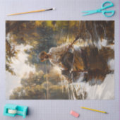 Man in een boot impressionistische schilderij Deco Tissuepapier (Craft)