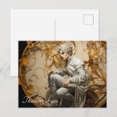 Man in een gouden houtschilderij briefkaart (Voorkant / Achterkant)