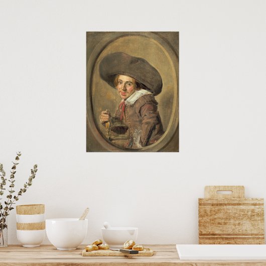 Man in een groot Pet - Frans Hals Fine Art Poster (Keuken)