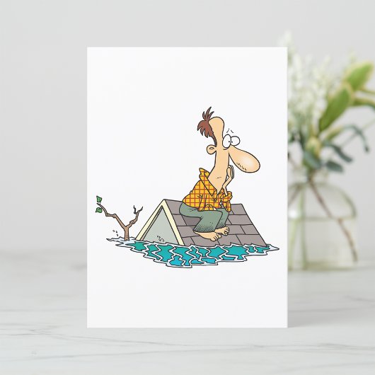 Man in een overstroming kaart