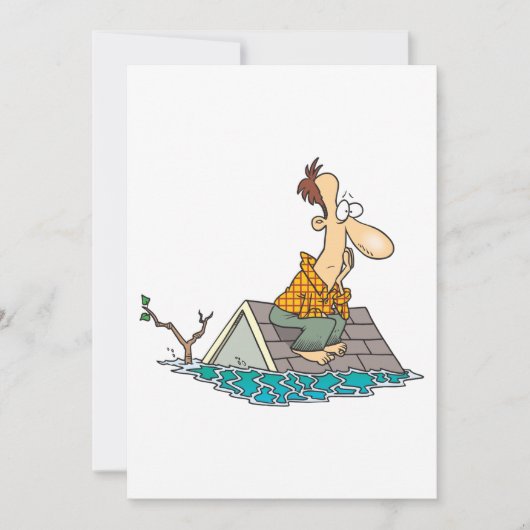 Man in een overstroming kaart (Voorkant)