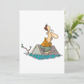 Man in een overstroming kaart (Staand voorkant)