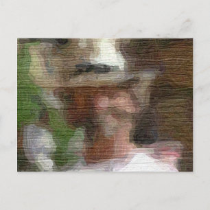 Man in een Pet met riem Briefkaart