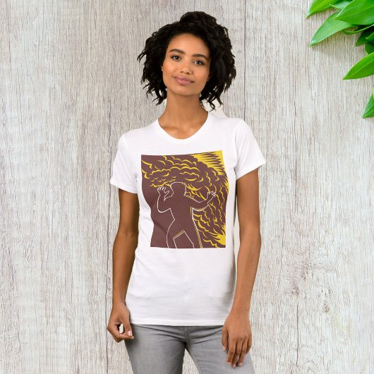 Man in een T-shirt voor de brand