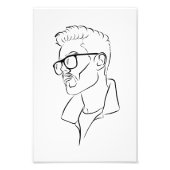Man in glazen tekening Poster Print (Voorkant)
