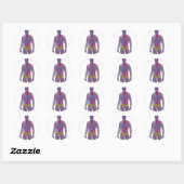 Man in goudondergoed ronde sticker (Vel)