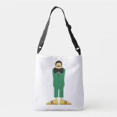  Man in Green Suit Art Retro Abstract Crossbody Tas (Achterkant)