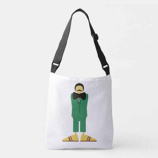  Man in Green Suit Art Retro Abstract Crossbody Tas (Voorkant)