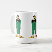  Man in Green Suit Art Retro Abstract Koffiemok (Voorkant links)