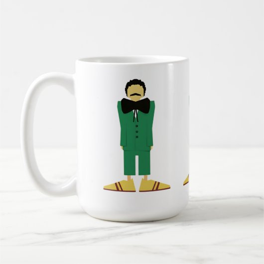  Man in Green Suit Art Retro Abstract Koffiemok (Links)