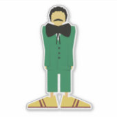  Man in Green Suit Art Retro Abstract Sticker (Voorkant)