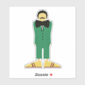 Man in Green Suit Art Retro Abstract Sticker (Vel)