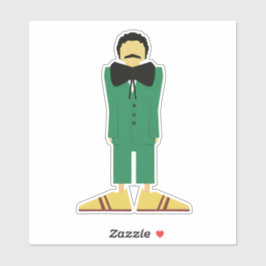  Man in Green Suit Art Retro Abstract Sticker