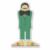 Man in groene pak kunst retro abstract sticker (Voorkant)
