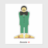 Man in groene pak kunst retro abstract sticker (Vel)