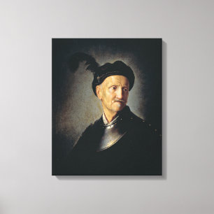 Man in harnas - Rembrandt - c1632 Canvas Afdruk