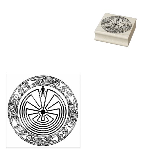 MAN IN HET DOOLHOF - ornamenten ring Rubberstempel (Gestempeld)