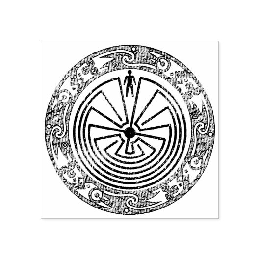 MAN IN HET DOOLHOF - ornamenten ring Rubberstempel (Afrduk)