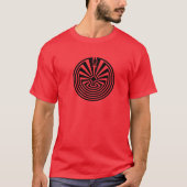 Man in het doolhof, reis door het leven, labyrint, t-shirt (Voorkant)